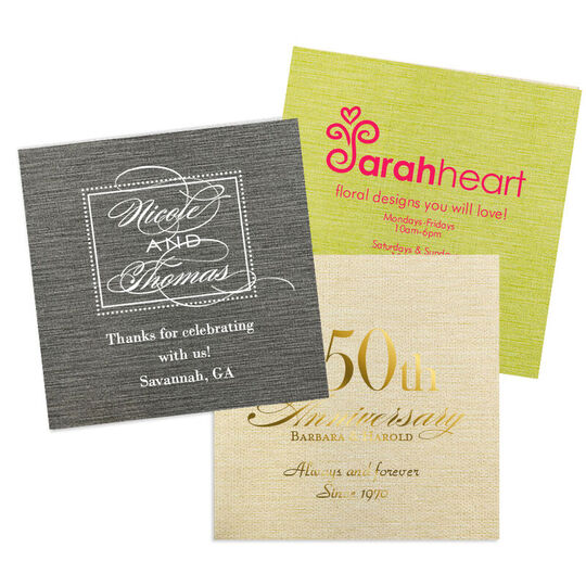 Custom with Your 1-Color Artwork with Text we will Typeset Bamboo Luxe Napkins